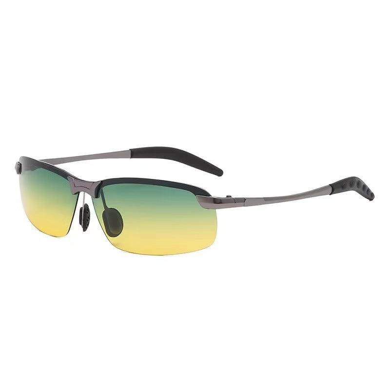 Mens Color-Changing Polarized Sunglasses  Day & Night Driving & Fishing Glasses