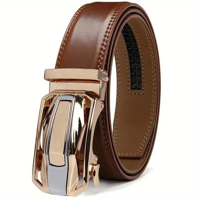 Men's Genuine Leather Automatic Buckle Belt  Stylish & Versatile