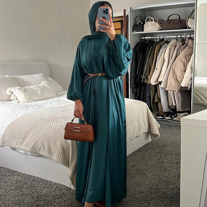 Muslim Fashion Solid Color 2-piece Abaya Hot Selling Dress