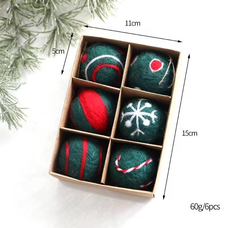 Wool Felt Snowflake & Pentagram Christmas Ornaments