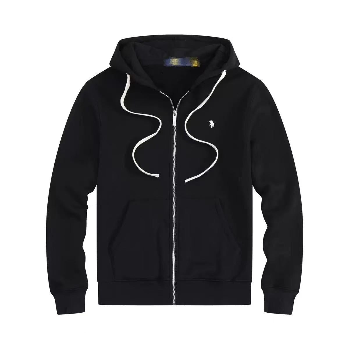 Mens Thick Cotton Fleece Zip-Up Hoodie