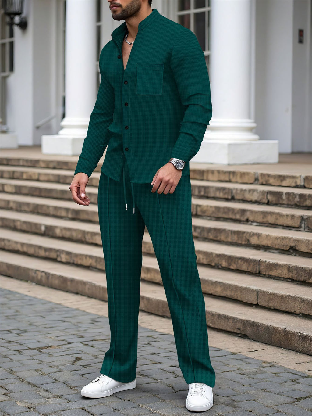 Co-Ord Men's Casual Cardigan Jumpsuit (On Hand)
