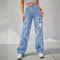 women's jeans, simple and slim straight pants