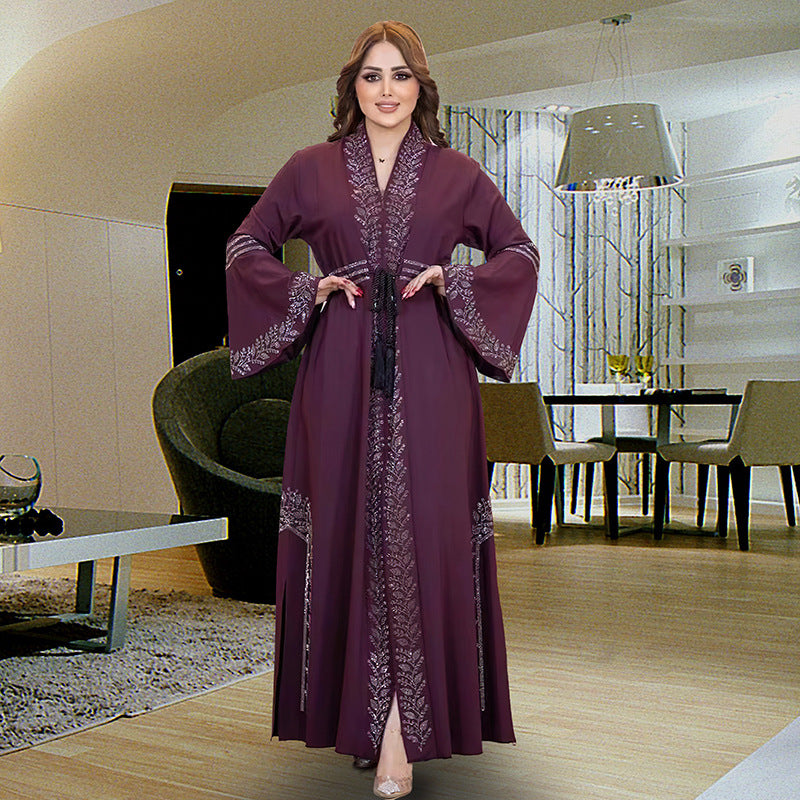 Plus-Size Muslim Arabic Burqa with Flared Sleeves
