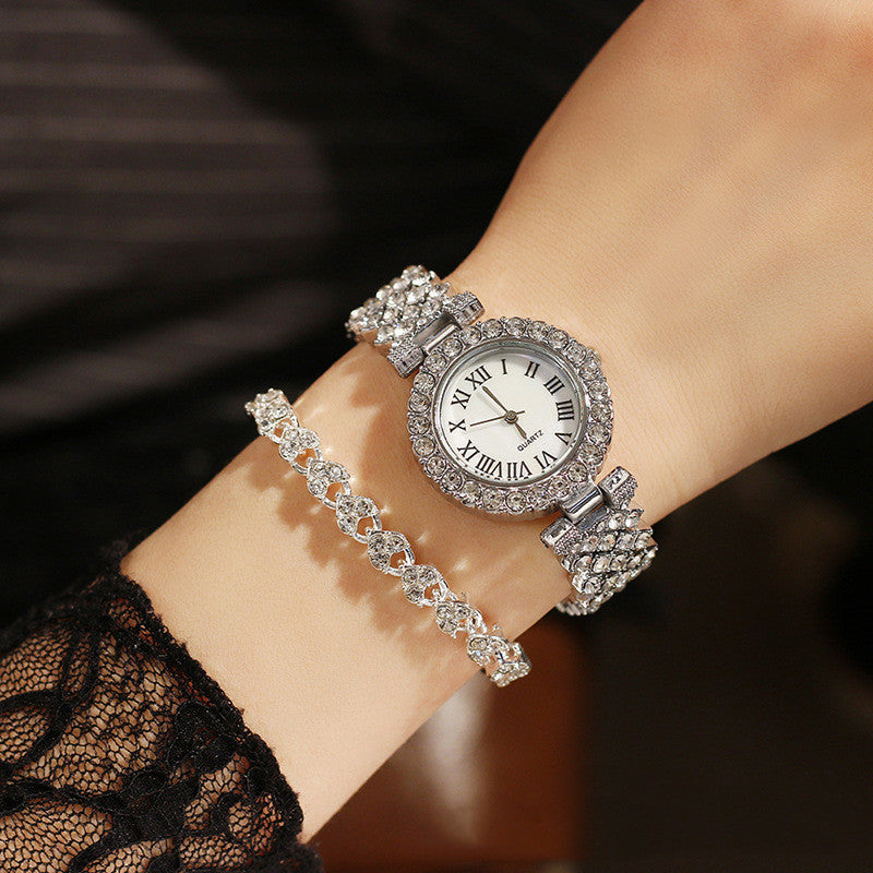 Roman pattern diamond ladies watch women's watch quartz bracelet