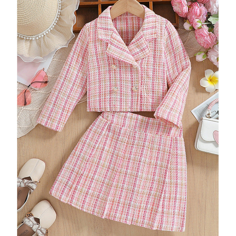 Pink Tweed Two-Piece Set