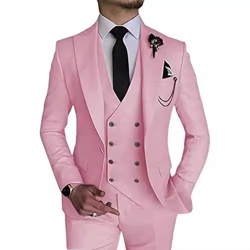 Men's Slim Fit 3-Piece Suit - Formal Wedding, Prom, Banquet Party Suit