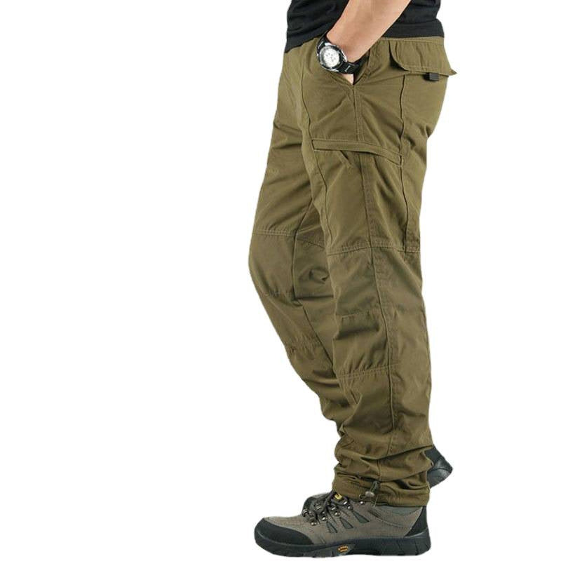 Mens Winter Fleece Cargo Pants  Warm, Windproof & Waterproof Hiking Trousers (Plus Size)