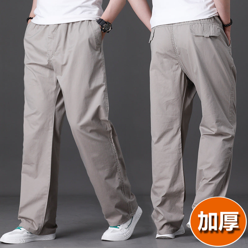 Men's Summer Thin Cotton Cargo Pants – Loose Fit Multi-Pocket Straight Casua