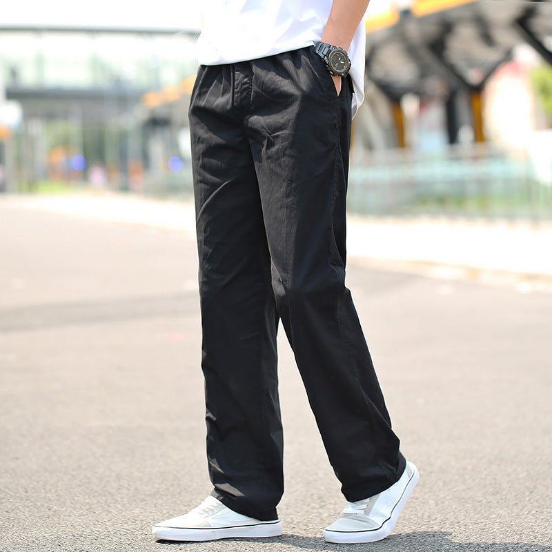 Mens Spring & Autumn Thin Cotton Cargo Pants Loose Fit, Multi-Pocket, Breathable, Plus Size (On Hand)