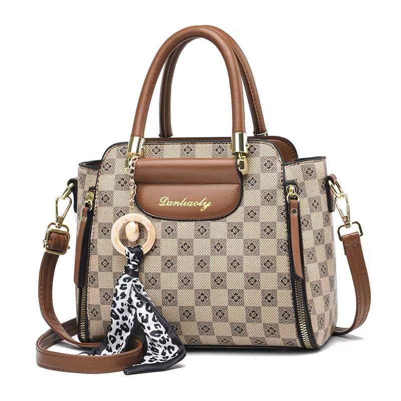 Retro Texture Silk Scarf Shoulder Bag