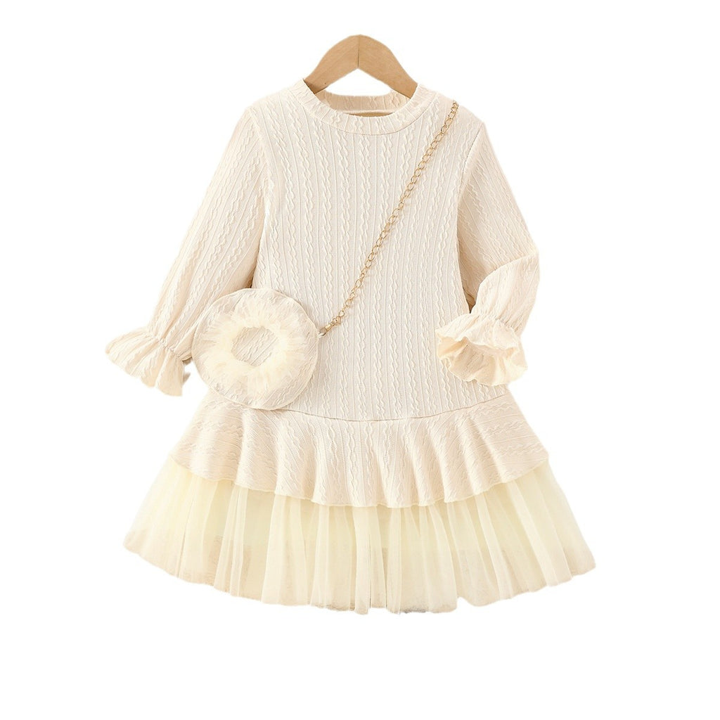 Lace-Stitch Knit Dress