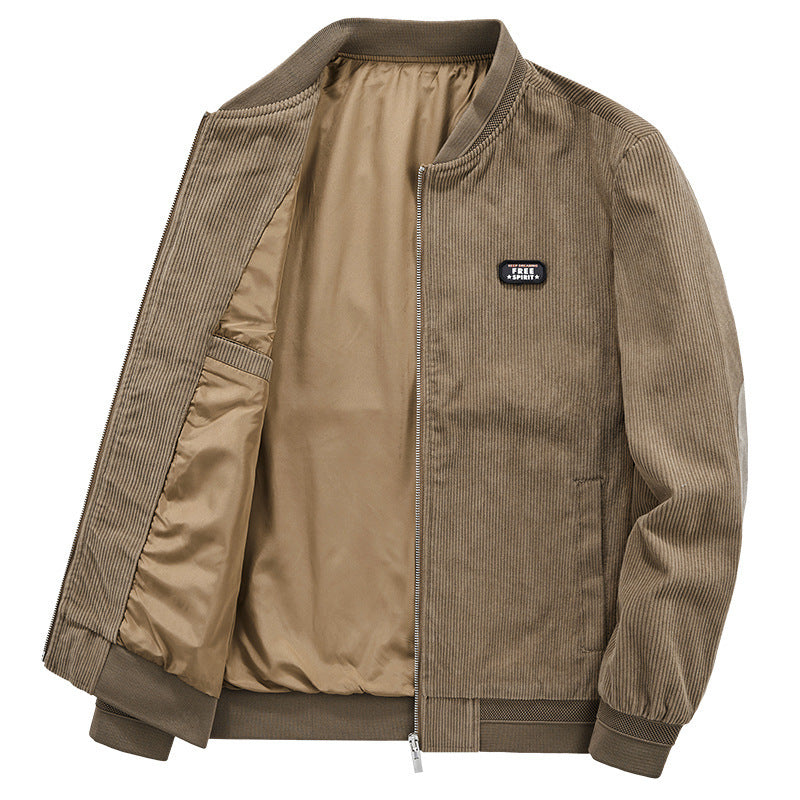 Men's Plus Size Loose-Fit Corduroy Jacket