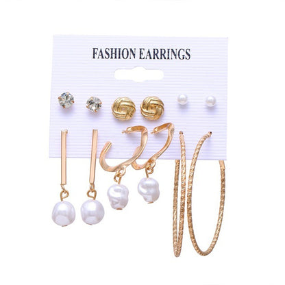 Creative French retro gold earrings set