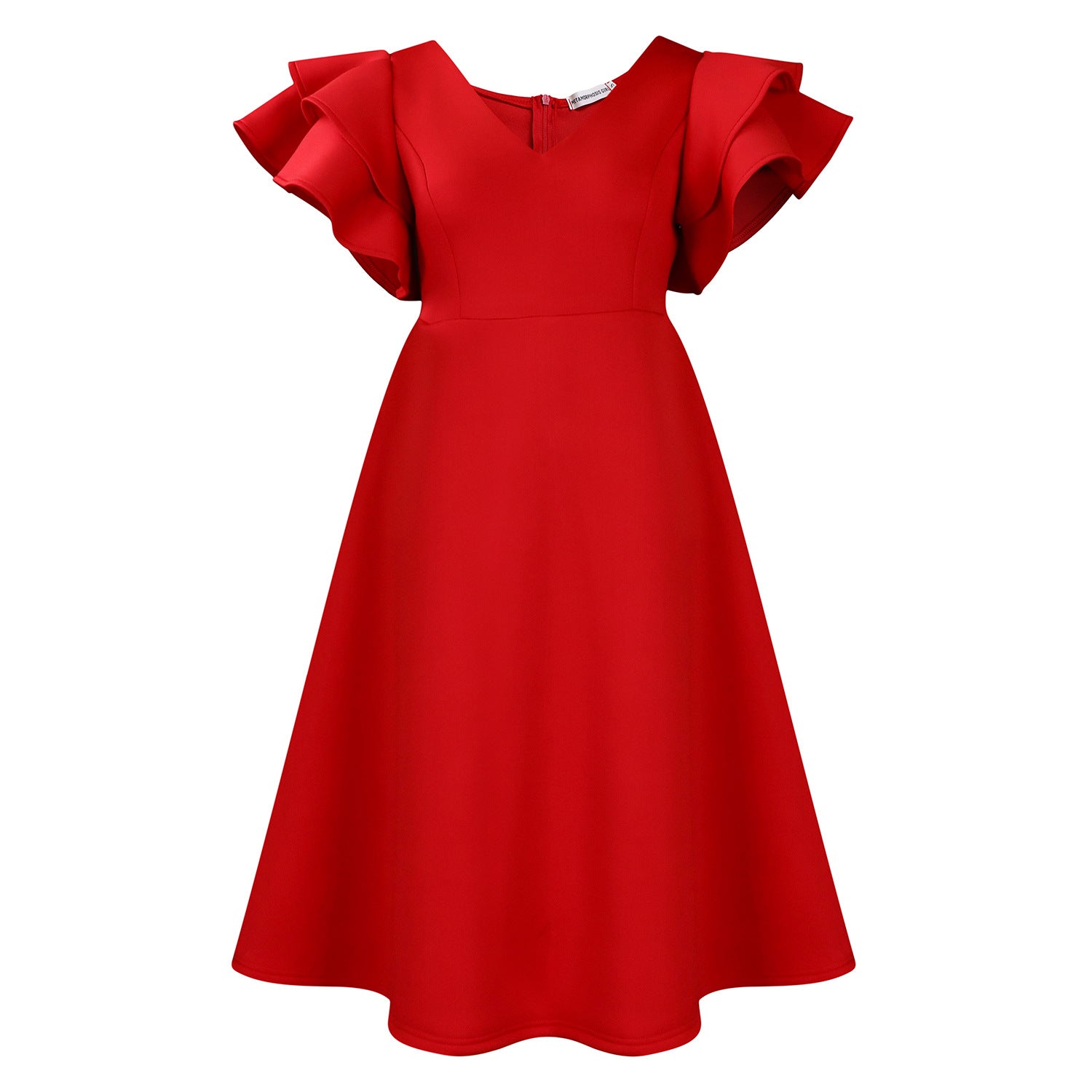 Women's Summer Ruffle High Waist A-Line Party Dress
