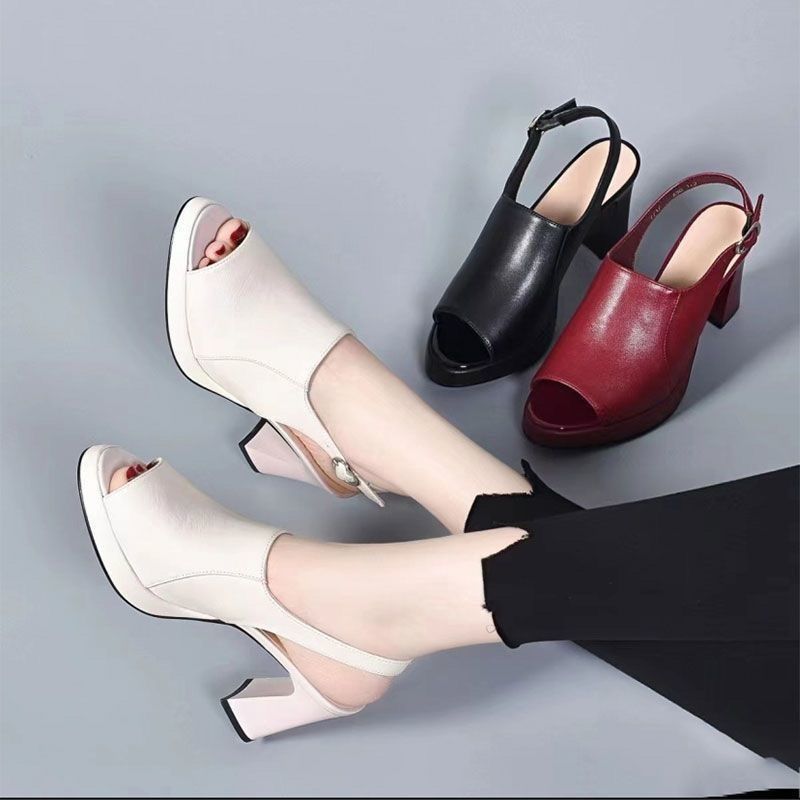 New Summer Block Heel Roman Sandals (On Hand)
