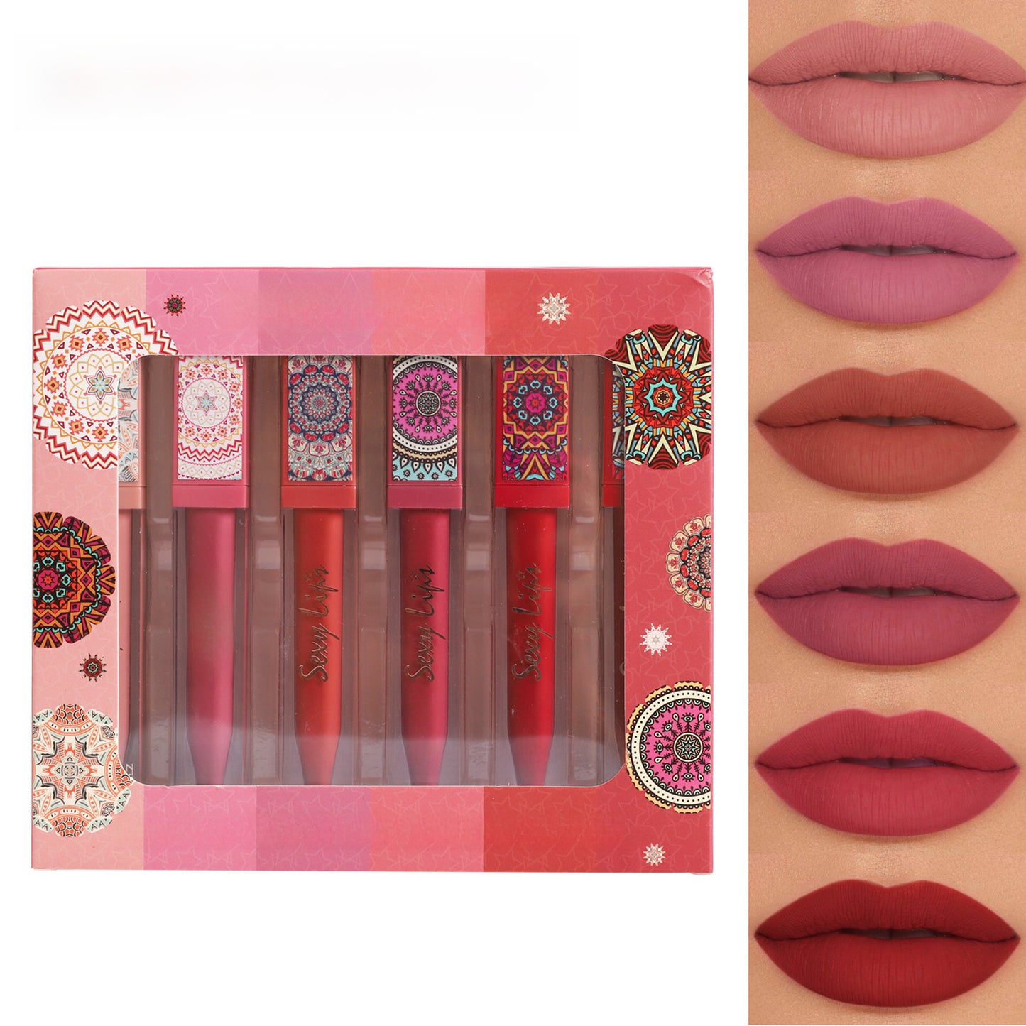 Handaiyan Bohemian Lip Stain Set Matte Velvet Lipstick Long-lasting lip gloss