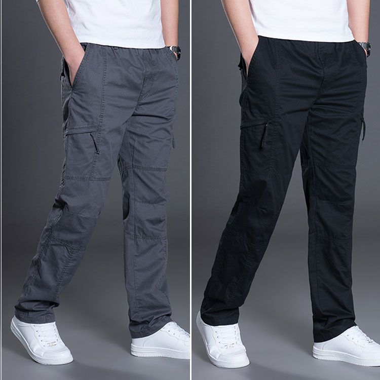 Mens Loose Multi-Pocket Cargo Pants