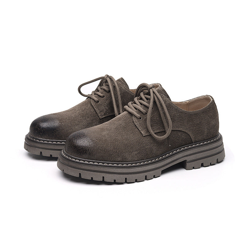 Men's Retro British Style Lace-up Leather Cargo Shoes