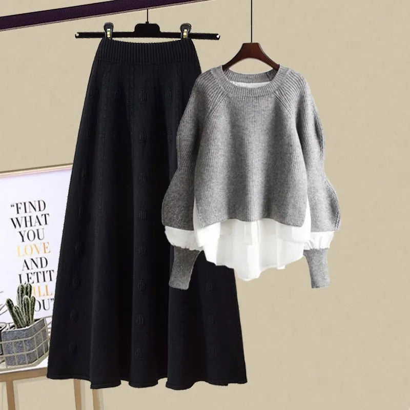 Slim skirt two-piece set (On Hand)