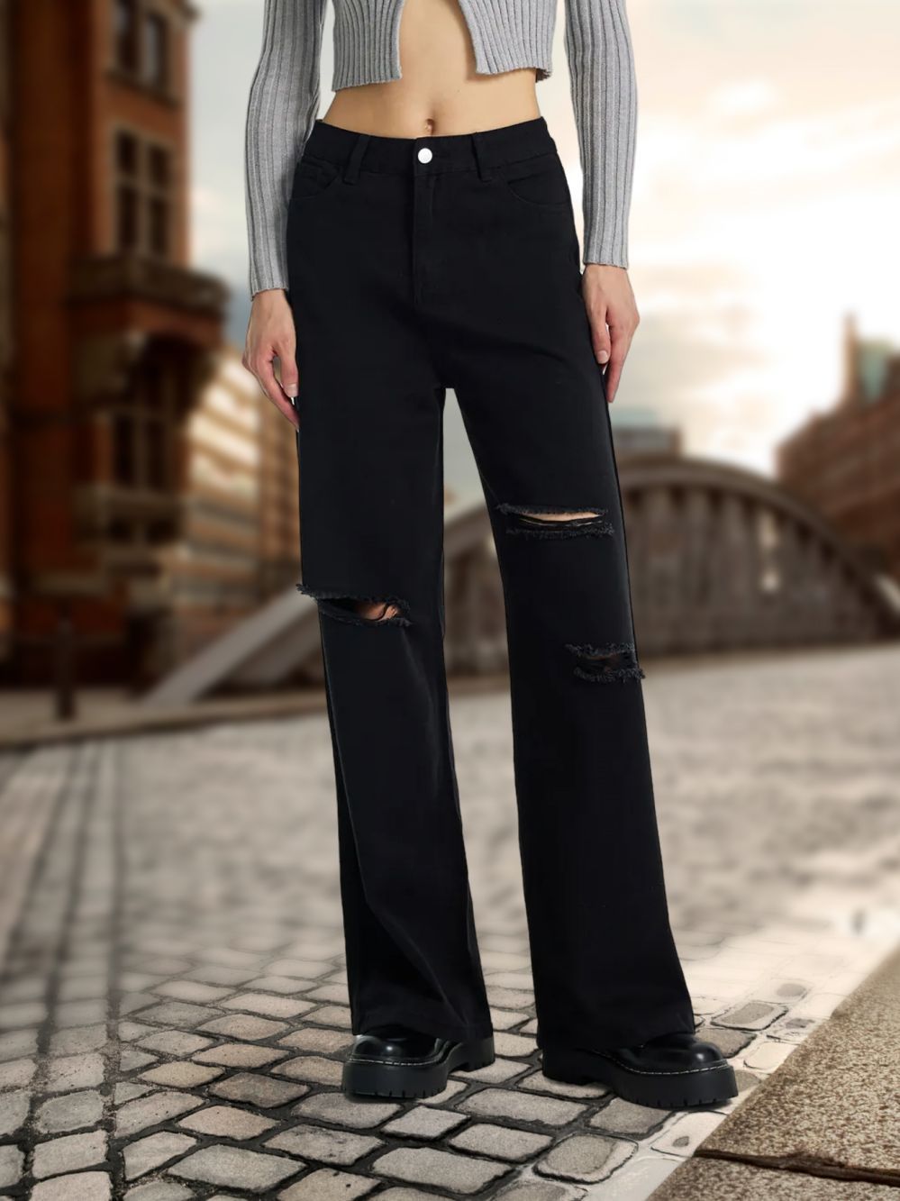 Wide-leg High Waist pants