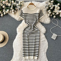Striped Knit Bodycon Dress
