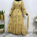 Elegant Chiffon Print Tie-Waist Dress