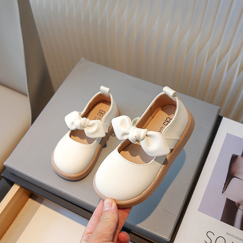 Spring & Autumn Korean Princess Bow Shoes for Girls