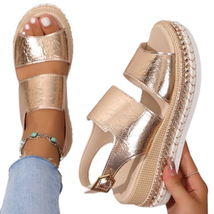 Summer Chic: Thick-Sole Fish-Mouth Platform Sandals