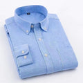 Men’s Solid Color Oxford Cotton Long-Sleeve Shirt