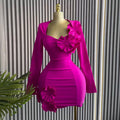 Elegant Square Neck Floral Dress