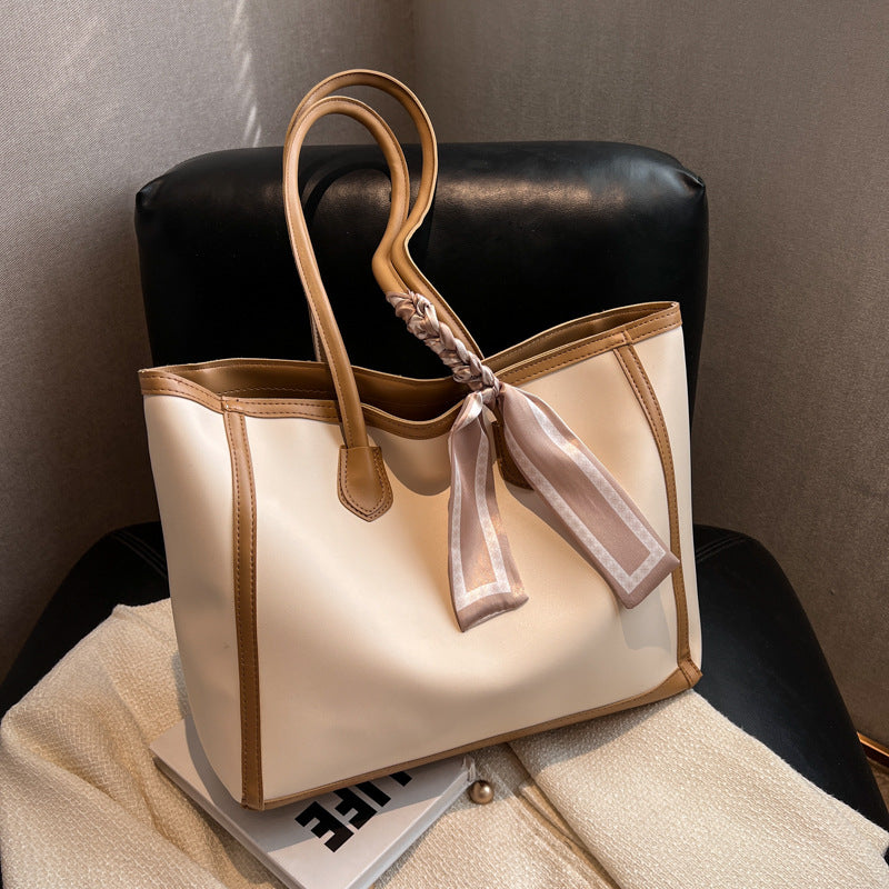 High-End Contrast Tote Bag for Women