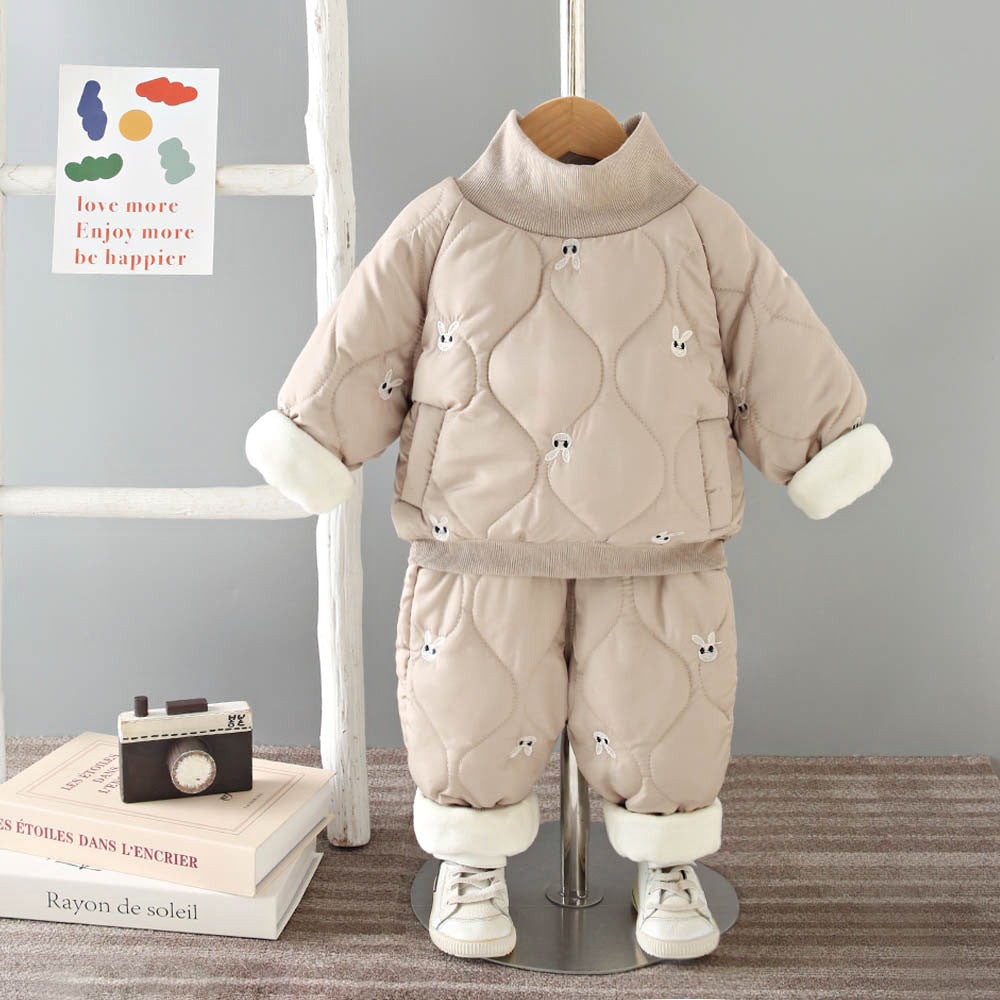 Embroidered Rabbit Coat Set