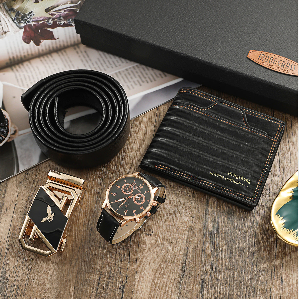 Elegant Men's Watch & Accessories Gift Set