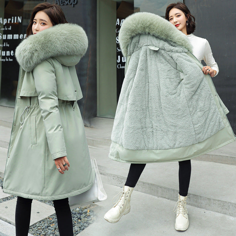Women's Winter  Slim Fit Faux Fur Parka Jacket