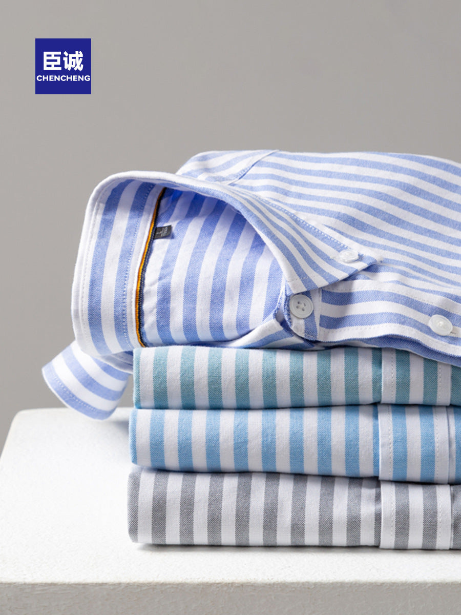 Men’s Casual Stripe Oxford Shirt