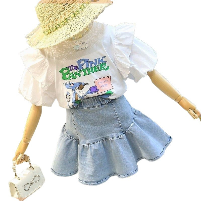Denim Skirt Set