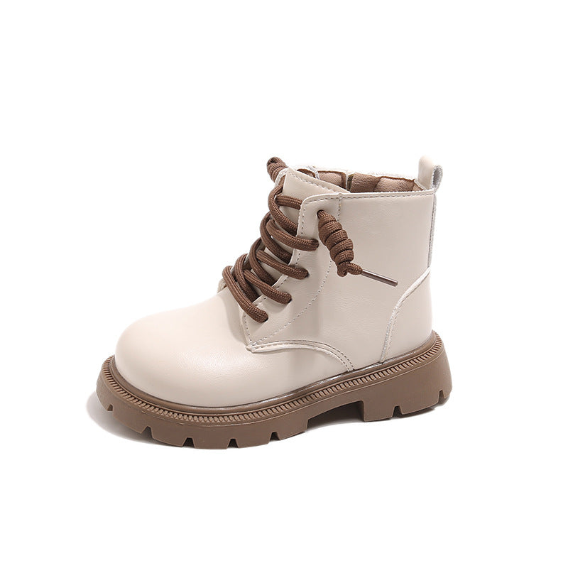 New Girls Martin Boots  British Style Mid-Leg Leather Boots