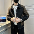 Men's Trendy Contrast Jacket  Stylish Spring & Autumn Casual Outerwear