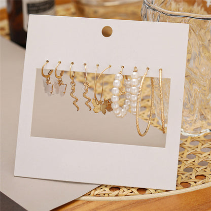 Creative French retro gold earrings set