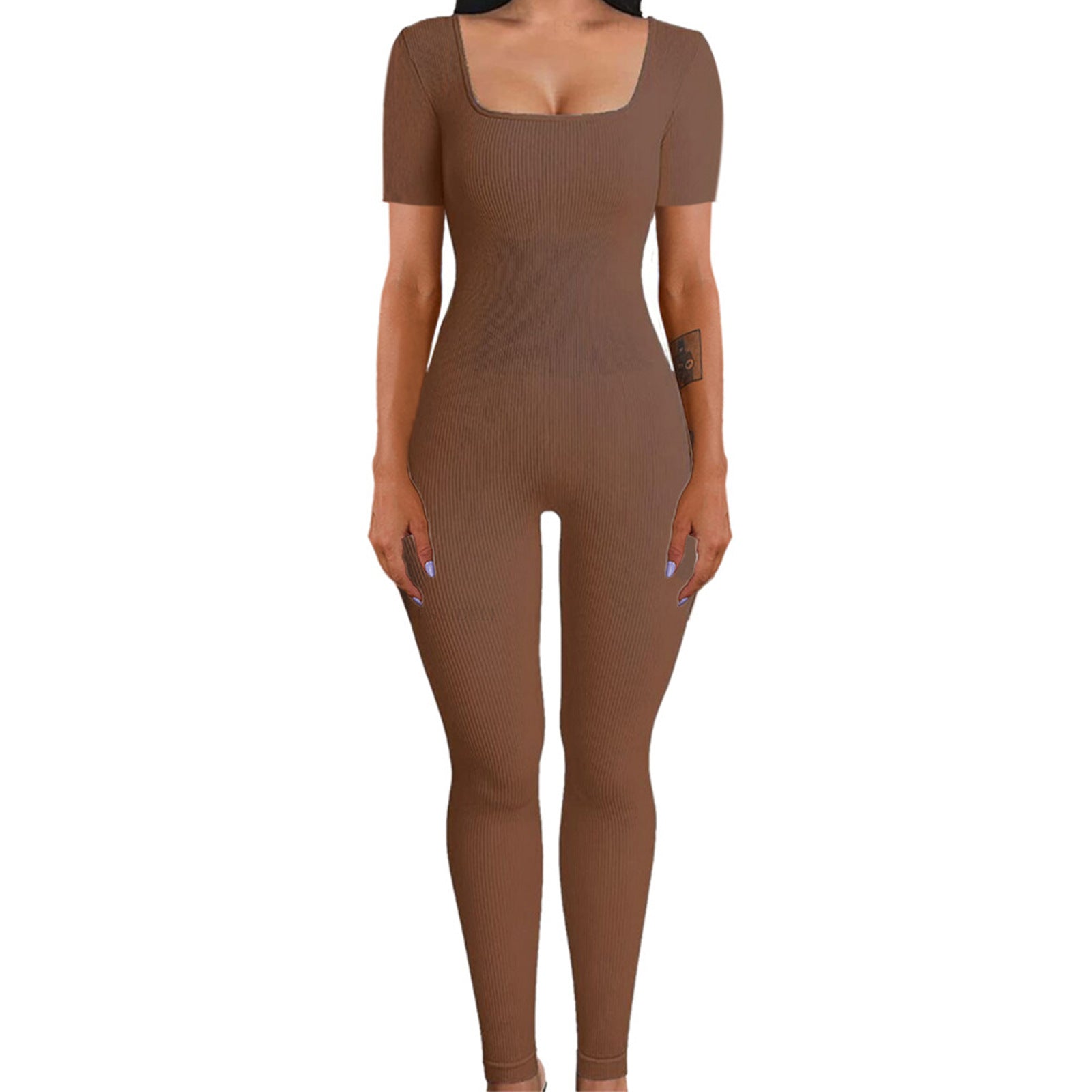 Women's Sexy Square Neck Slim-Fit Jumpsuit