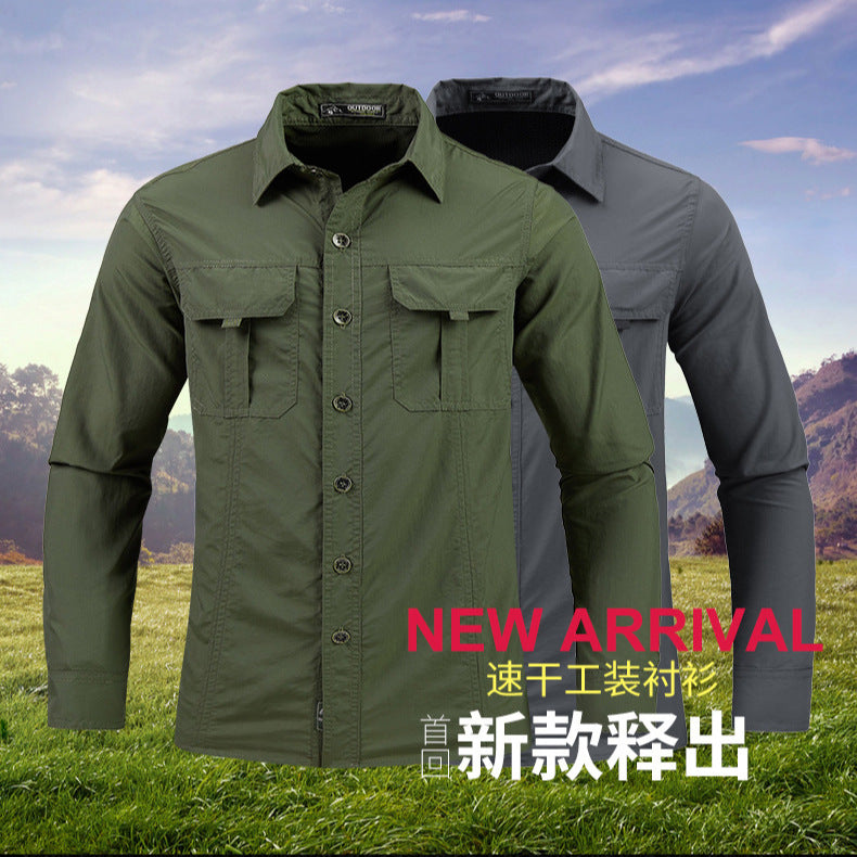 Mens Spring & Summer Quick-Dry Long-Sleeve Outdoor Shirt