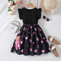 Girls' Black Sleeveless Teddy Bear Dress