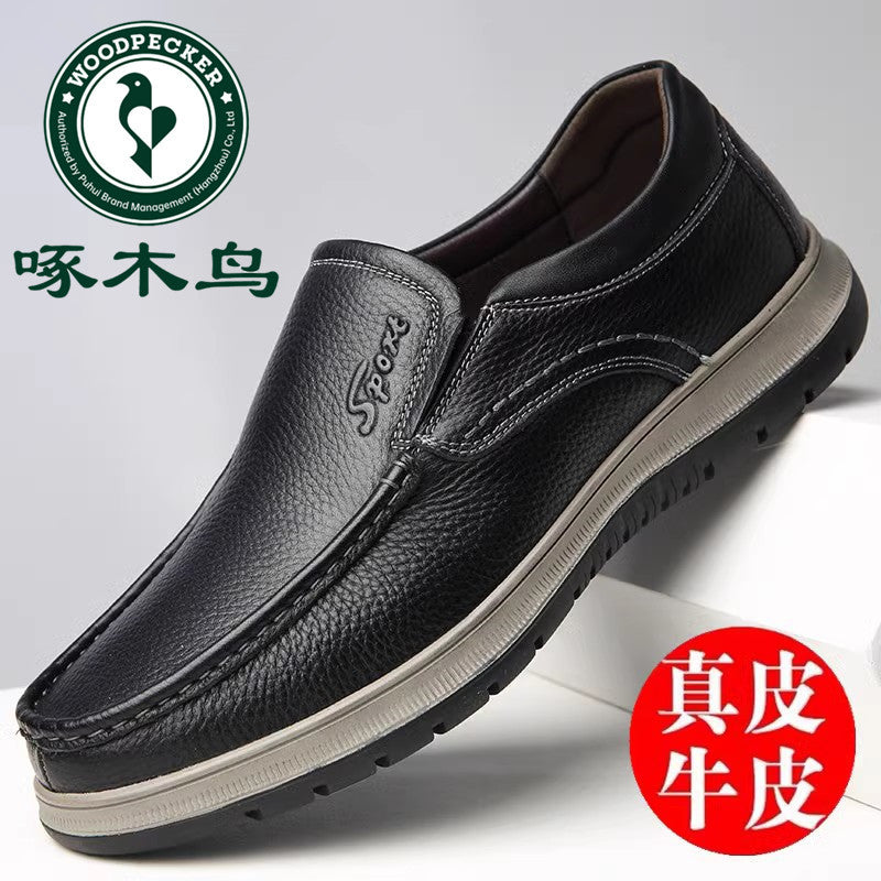 Woodpecker Men's 2025 Autumn Leather Slip-On Casual Shoes