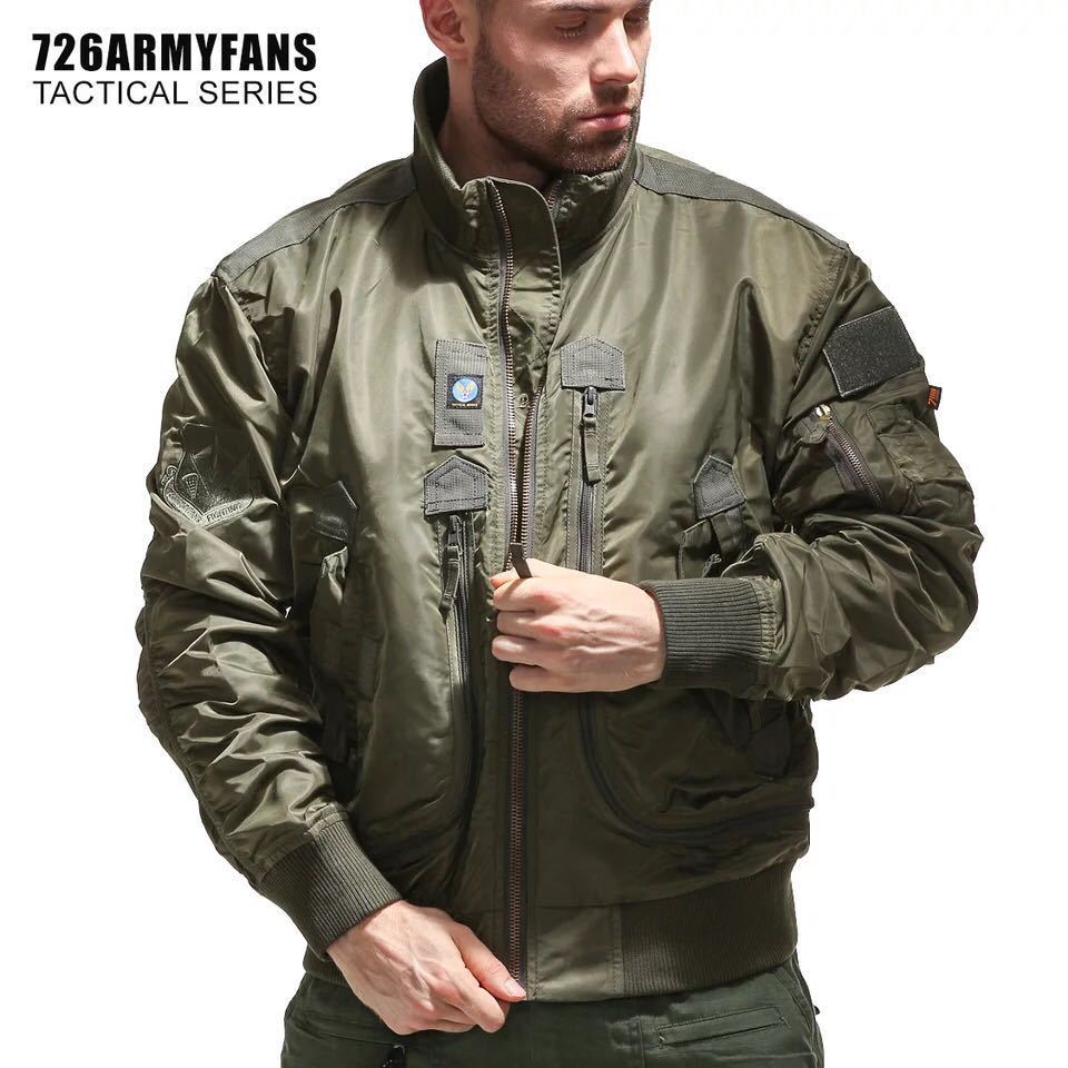 Mens Air Force Pilot Baseball Jacket  Tactical Stand Collar Leader Fan Coat