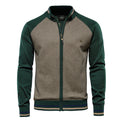 Mens Korean Style Color Block Knit Sweater Jacket
