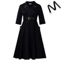 Elegant Plus Size African High Waist Dress with Suit Collar – 2025 Women’s Fashion