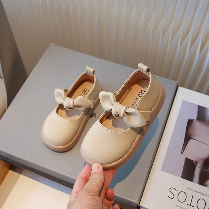 Spring & Autumn Korean Princess Bow Shoes for Girls