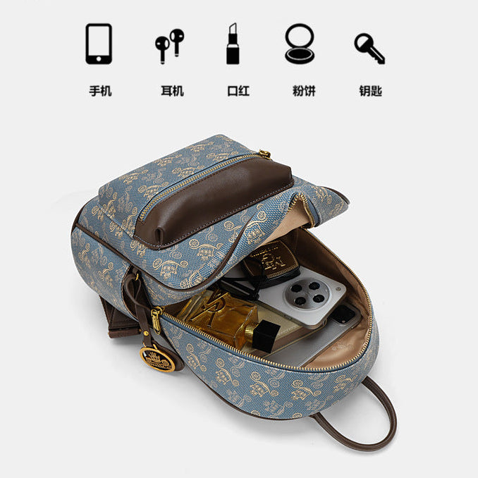 Indigo Wanderer Luxury High Aesthetic French Vintage Mini Backpack