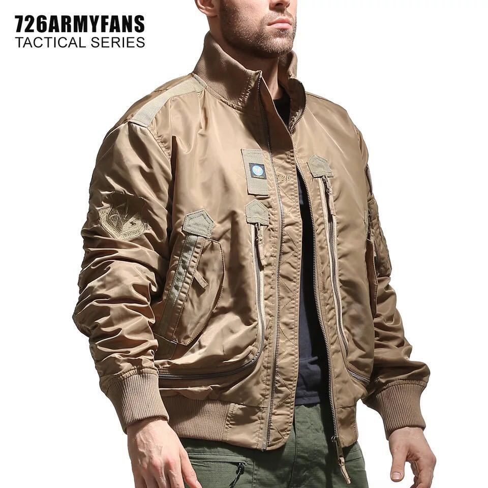 Mens Air Force Pilot Baseball Jacket  Tactical Stand Collar Leader Fan Coat